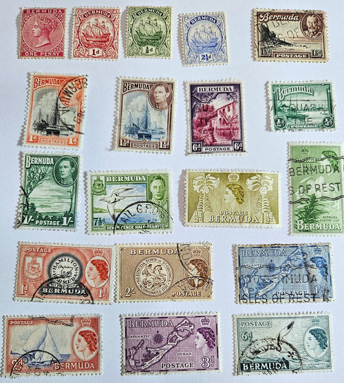 Vintage Br Commonwealth Bermuda stamps