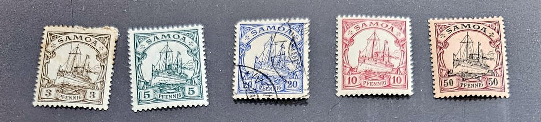 German colony samoa vintage stamps
