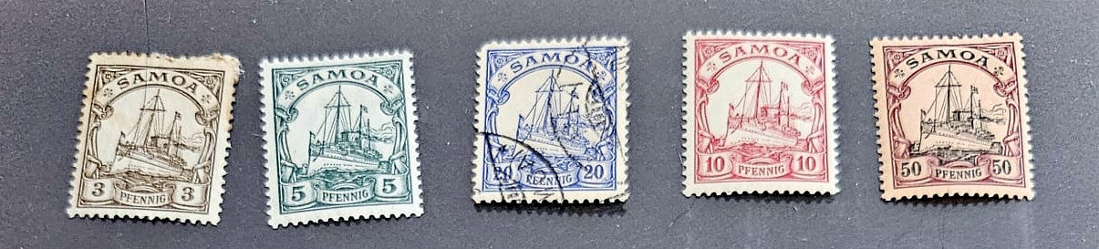 German colony samoa vintage stamps