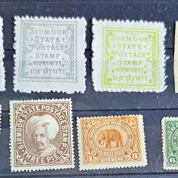 India feudatory states Nabha Gwalior Patiala Sirmoor Idar stamps