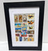 Framed collage of postage stamps with &