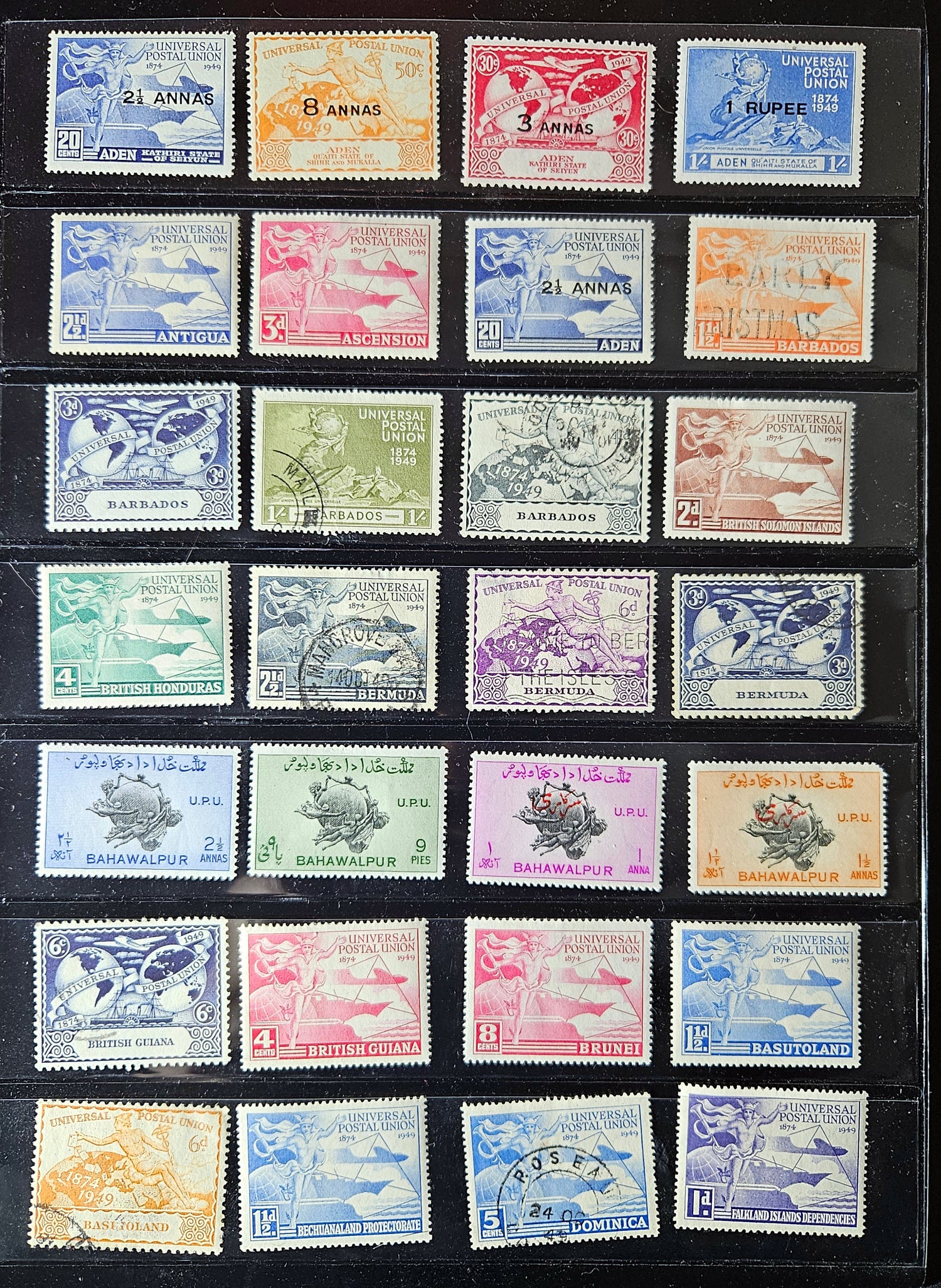 UPU 1949 issue from British Commonwealth states.