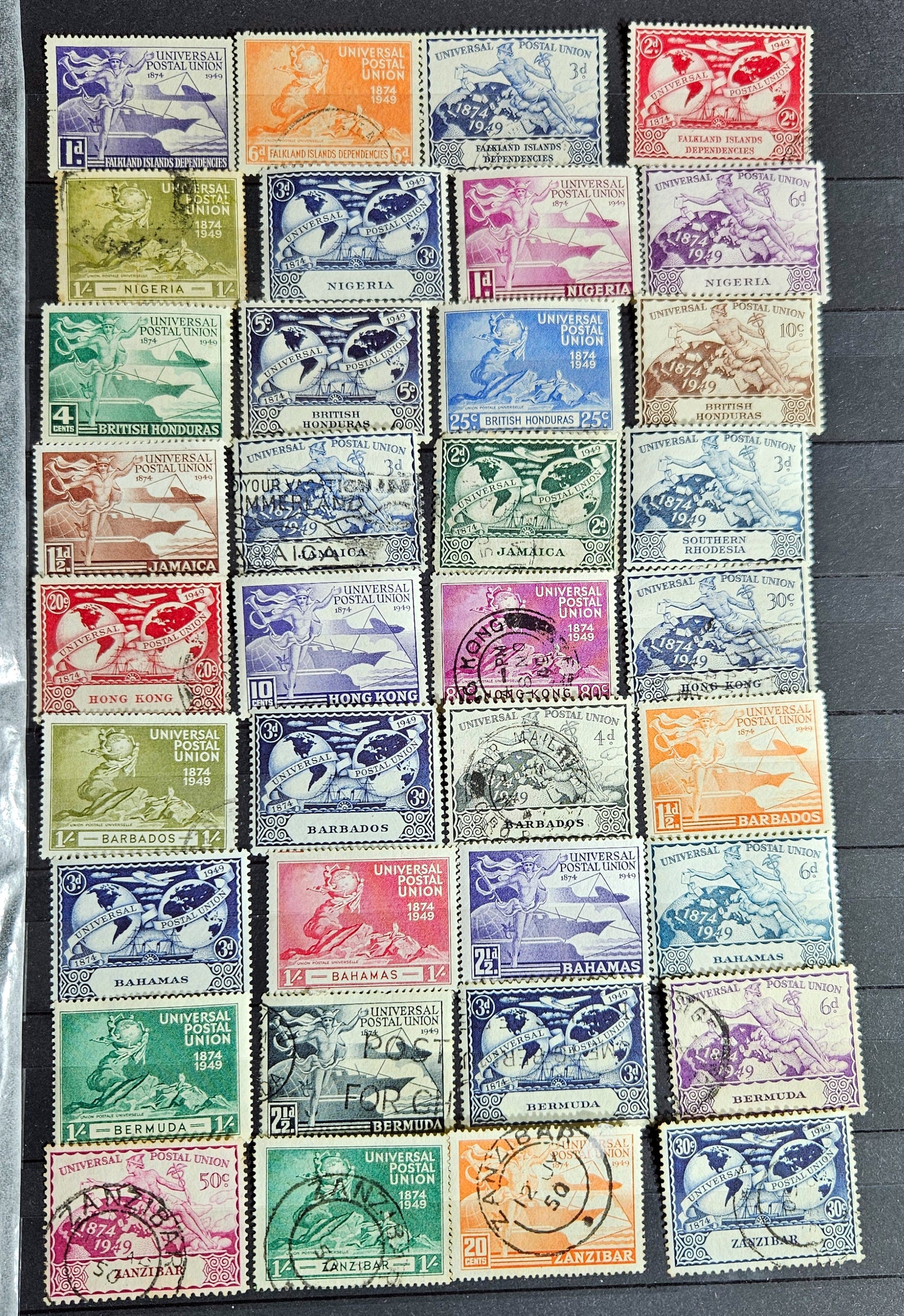 British commonwealth UPU vintage stamps