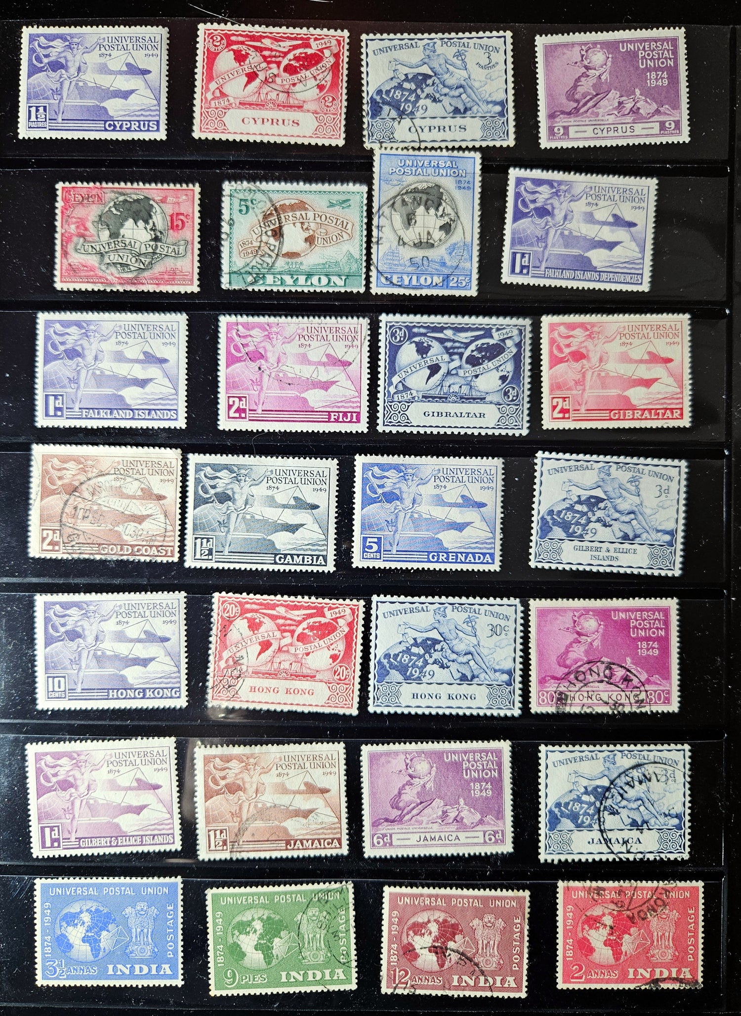 UPU 1949 issue from British Commonwealth states.