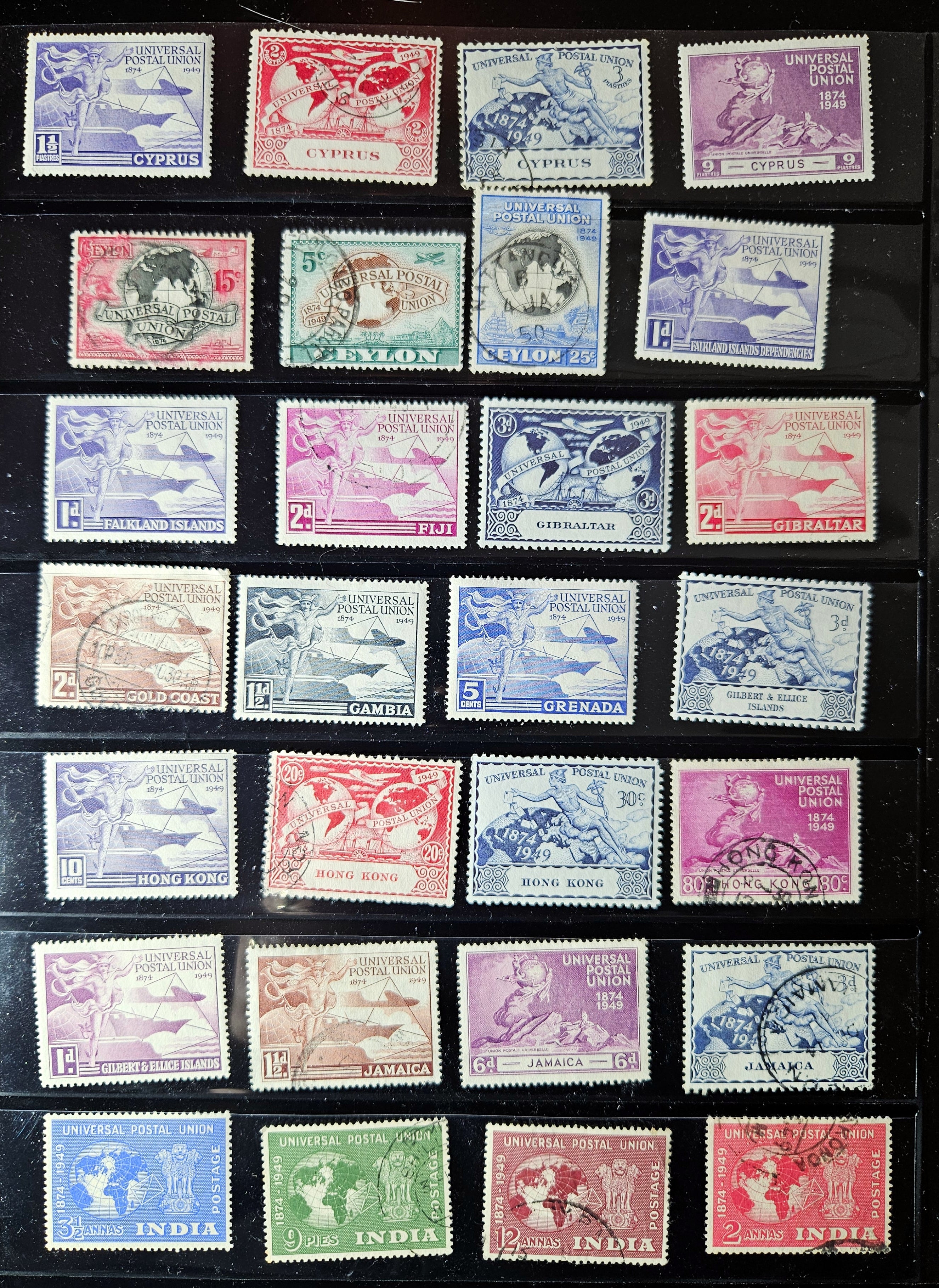 UPU 1949 issue from British Commonwealth states.
