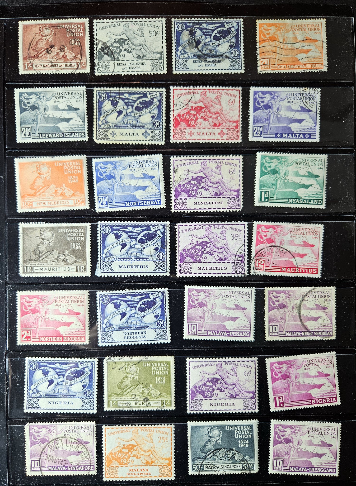 UPU 1949 issue from British Commonwealth states.
