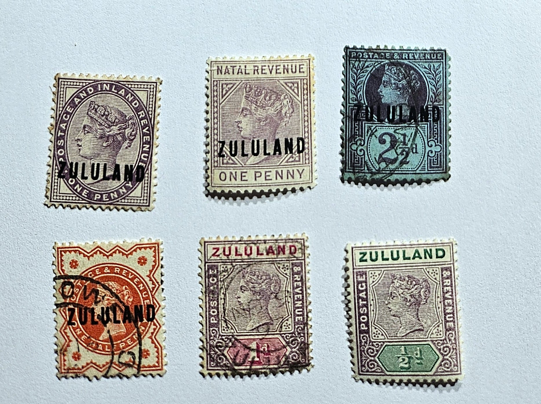 Zululand Queen Victoria vintage stamps