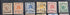 A collection of vintage Italian Eritrea postage stamps with various denominations and overprints, displayed in a row.