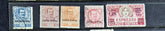 A collection of vintage Italian Eritrea postage stamps with various denominations and overprints, displayed in a row.