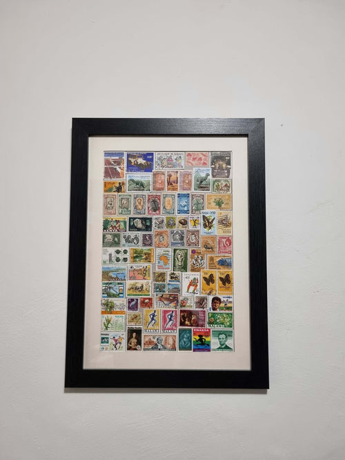 Unique gifts of East African countries stamp based art