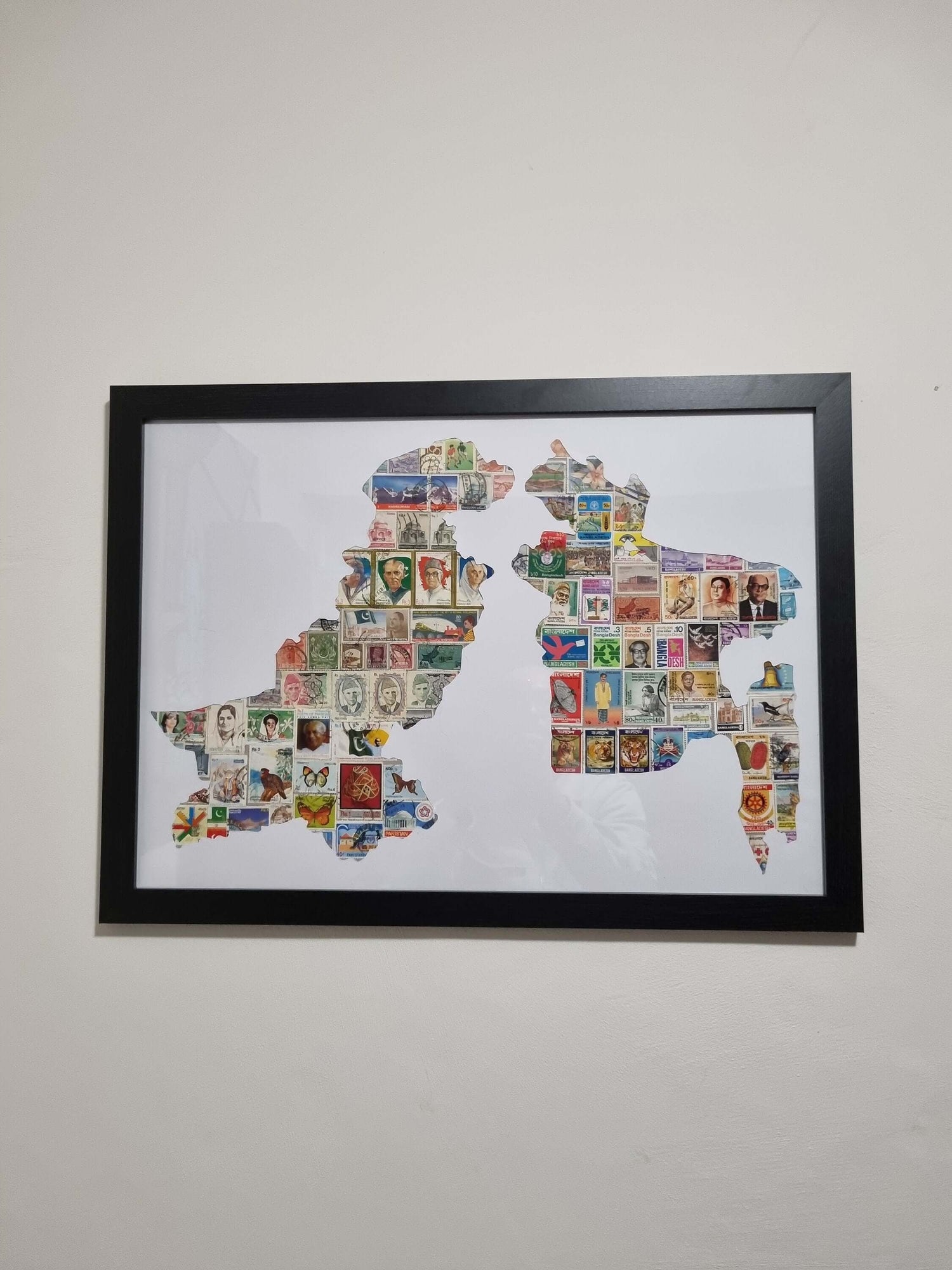  Unique gifts of Pakistan Bangladesh stamp based art
