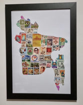Unique gifts of Bangladesh stamp based art