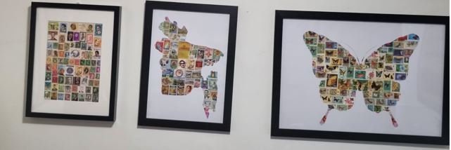 Unique gifts of Bangladesh stamp based art