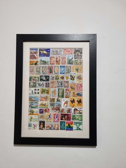 Unique gifts of East African countries stamp based art