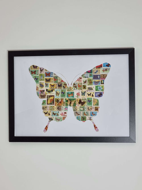 Unique gifts of Butterflies stamp based art