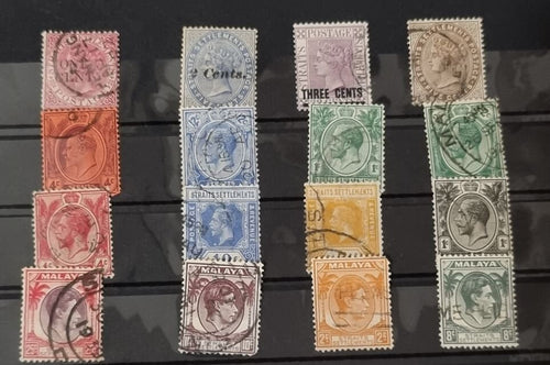 Straits Settlements Vintage stamps inc QV