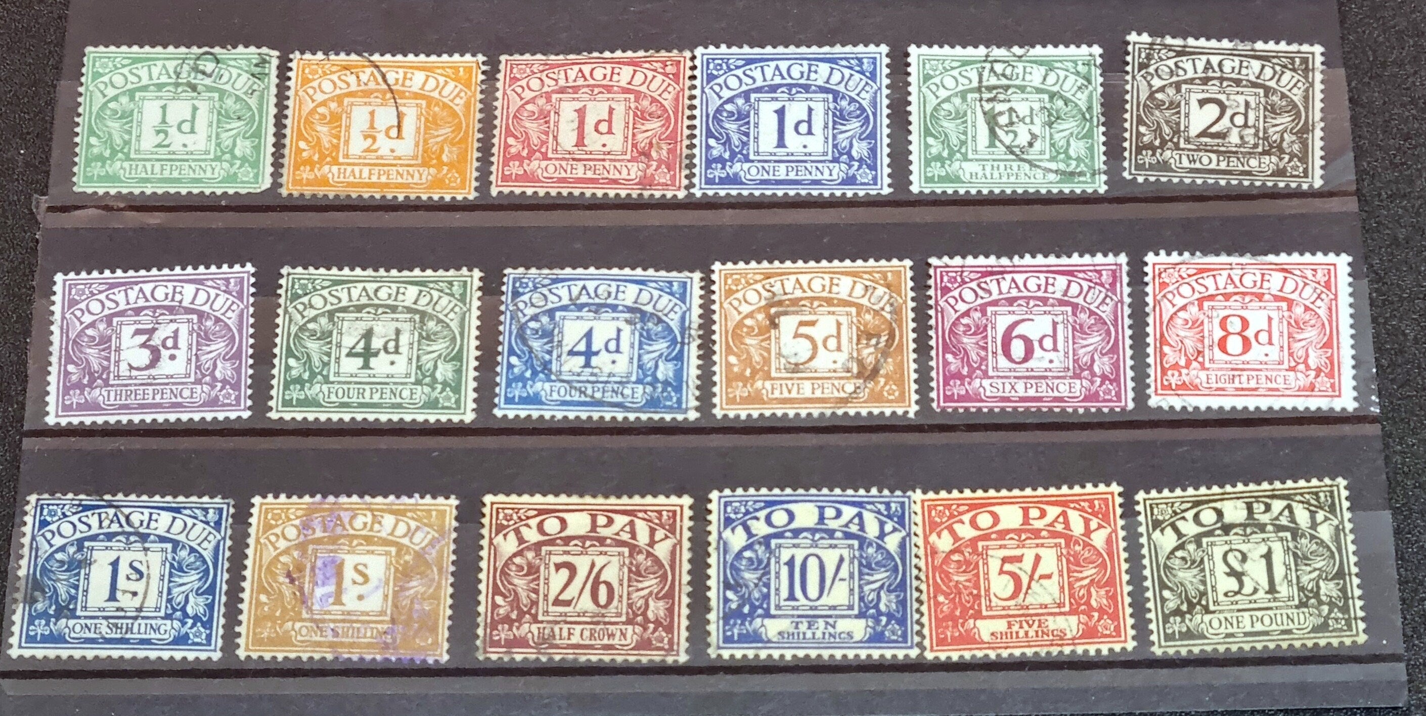 Vintage GB Postage due stamps