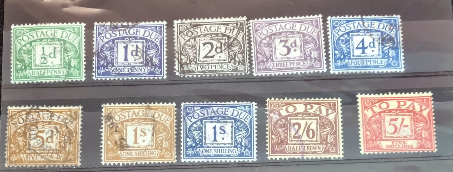 Vintage GB Postage due stamps