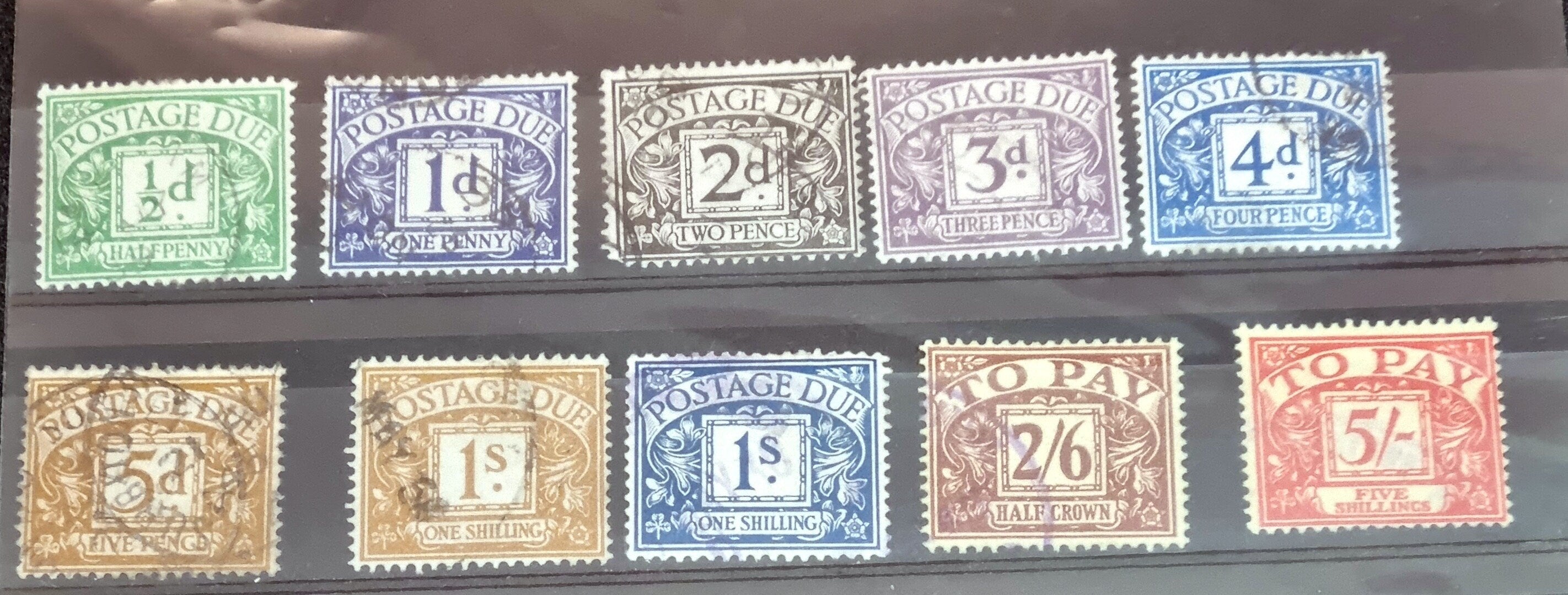 Vintage GB Postage due stamps