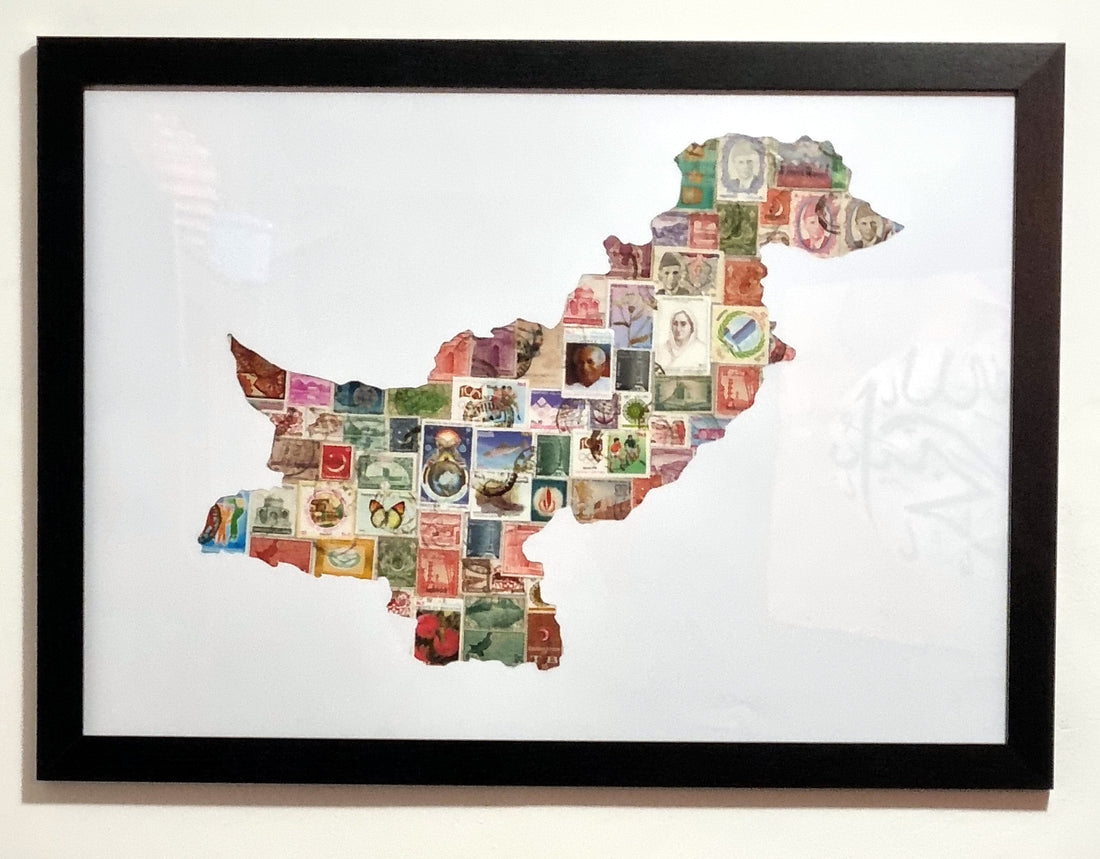 Unique gifts of Pakistan stamp based art