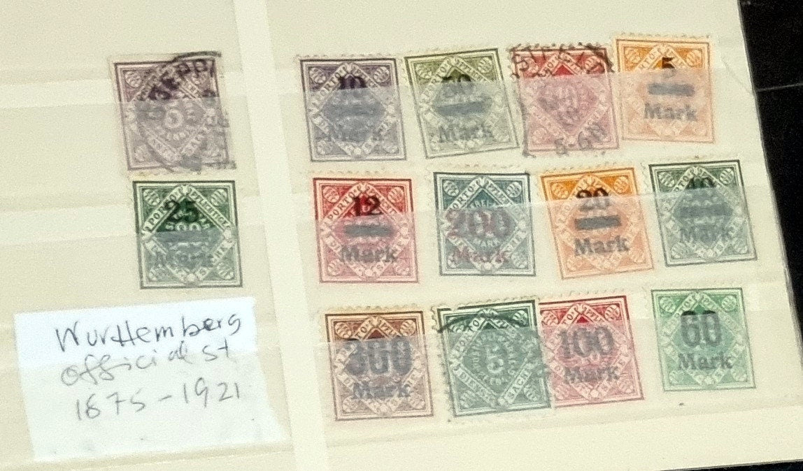 Vintage German States stamps
