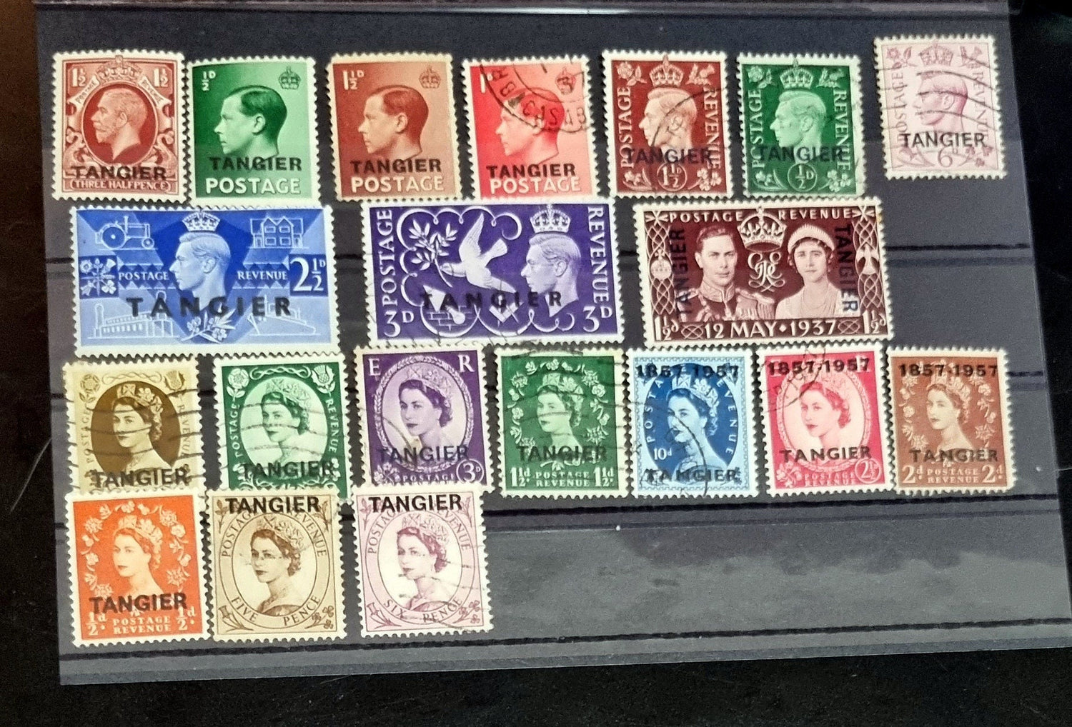 Vintage Tangier stamps  British French Spanish
