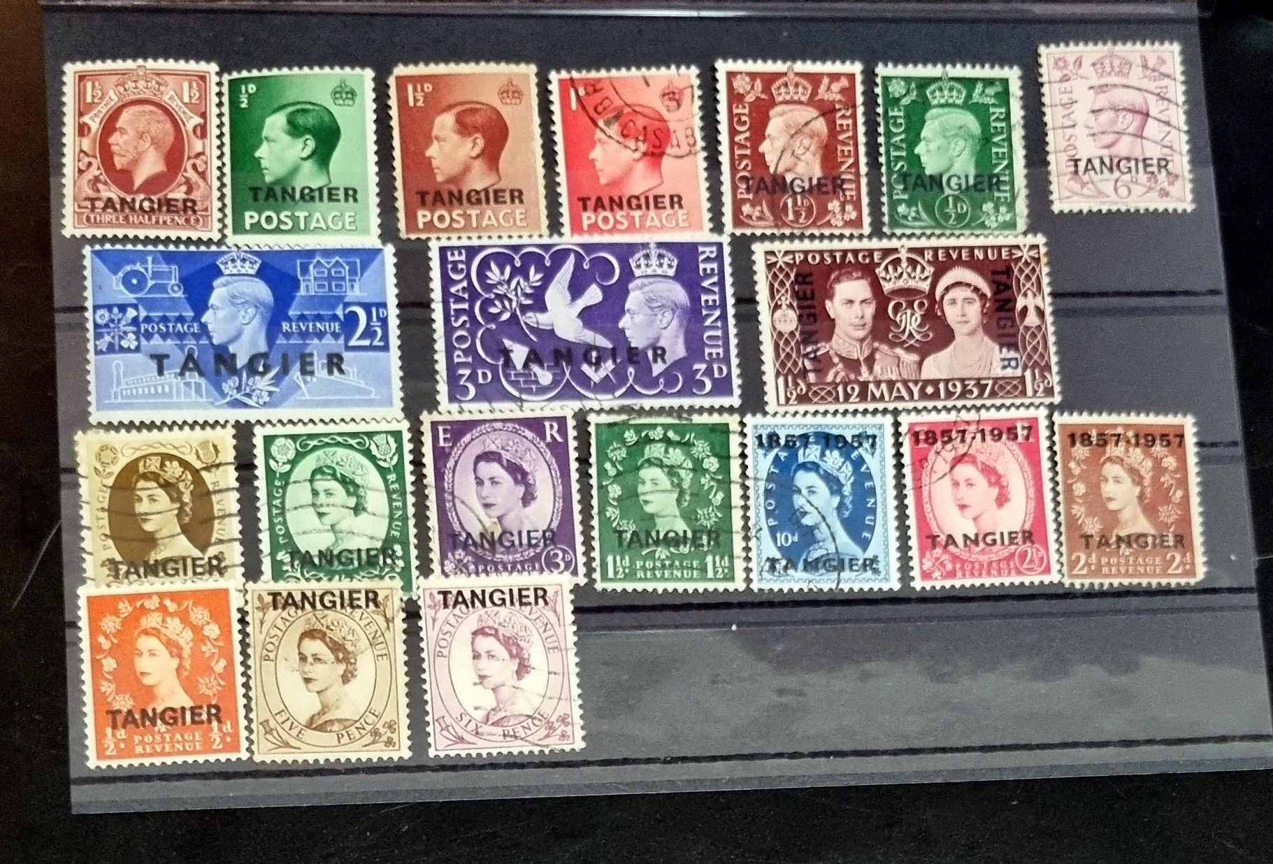 Vintage Tangier stamps  British French Spanish