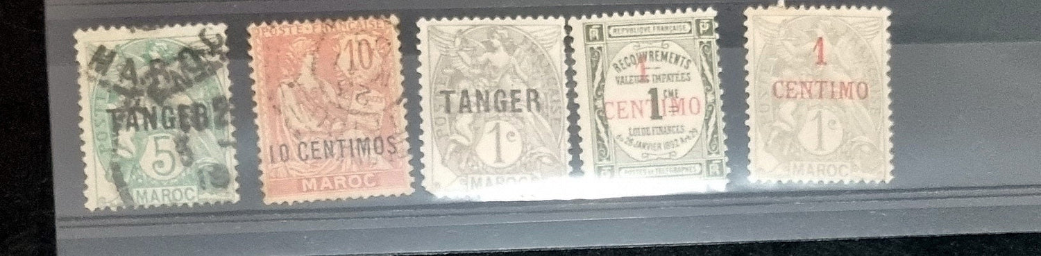 Vintage Tangier stamps  British French Spanish
