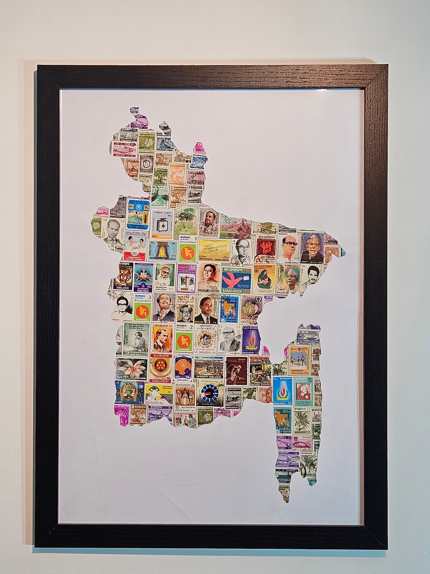 Unique gifts of Bangladesh stamp based art