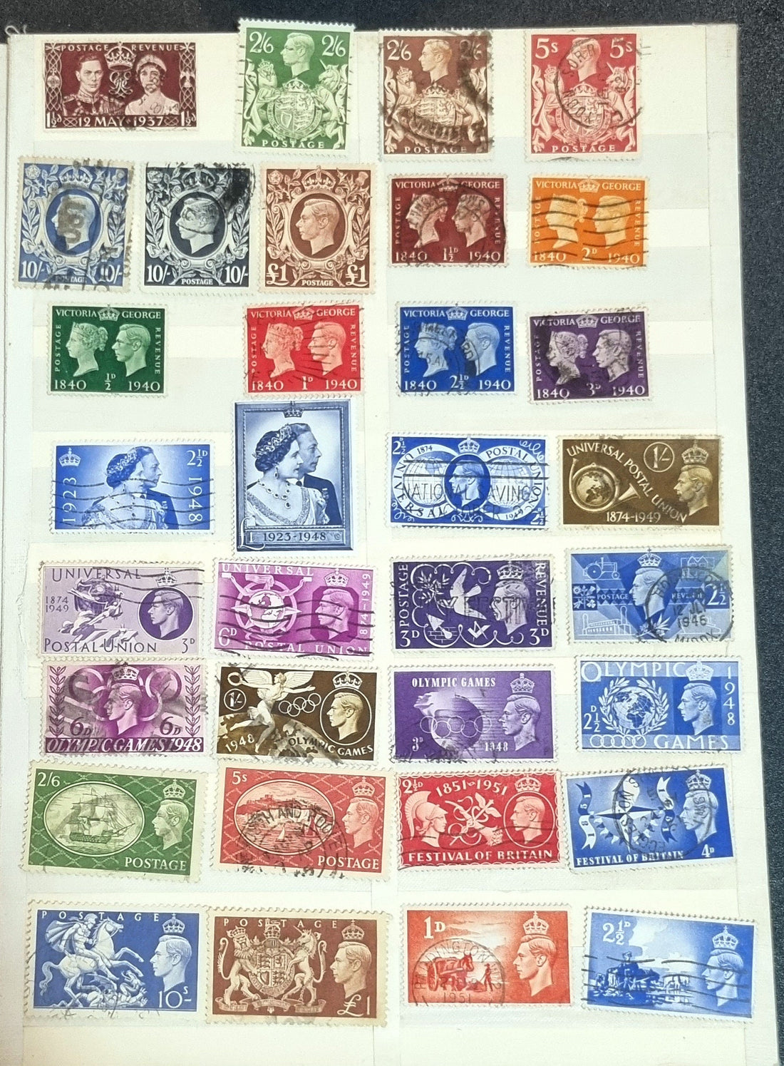 Vintage GB King George VI Stamp collections