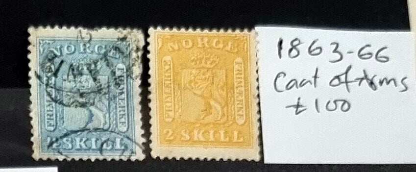 collection of vintage stamps from early Norway