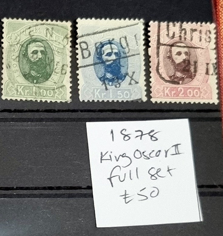 collection of vintage stamps from early Norway