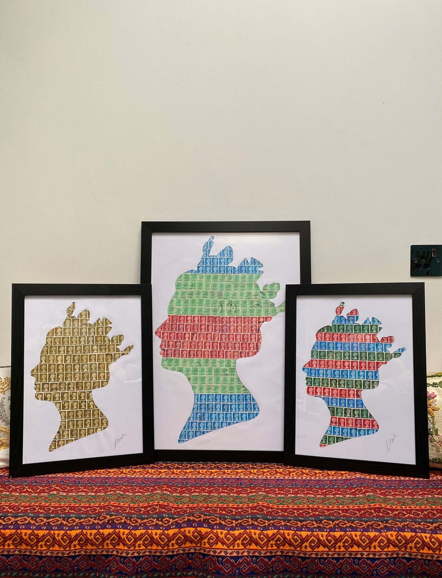 Unique gifts of Queen Elizabeth II stamp based art