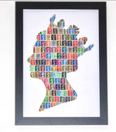 Unique gifts of Queen Elizabeth II stamp based art