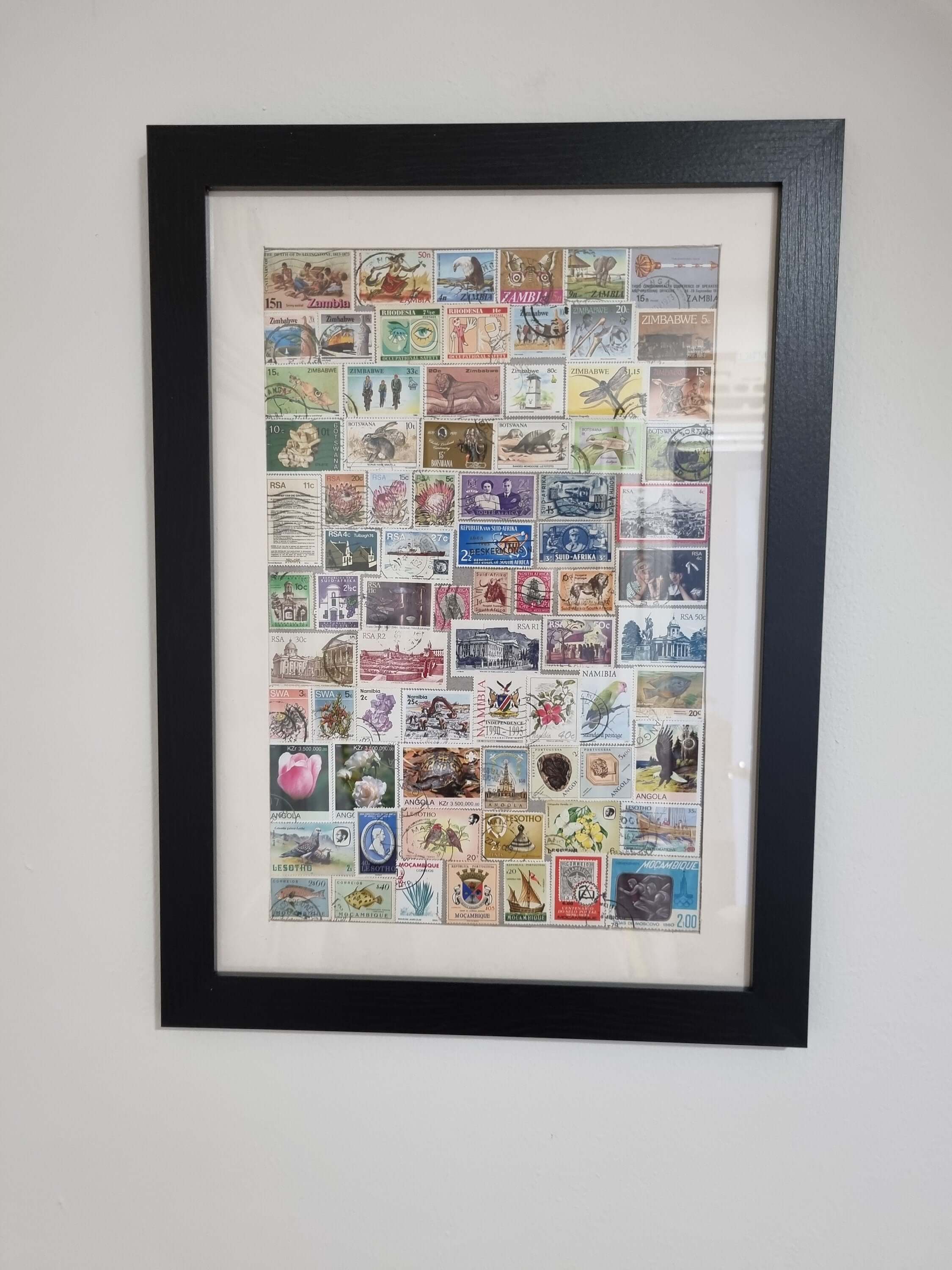 Unique gifts of Southern African countries stamp based art