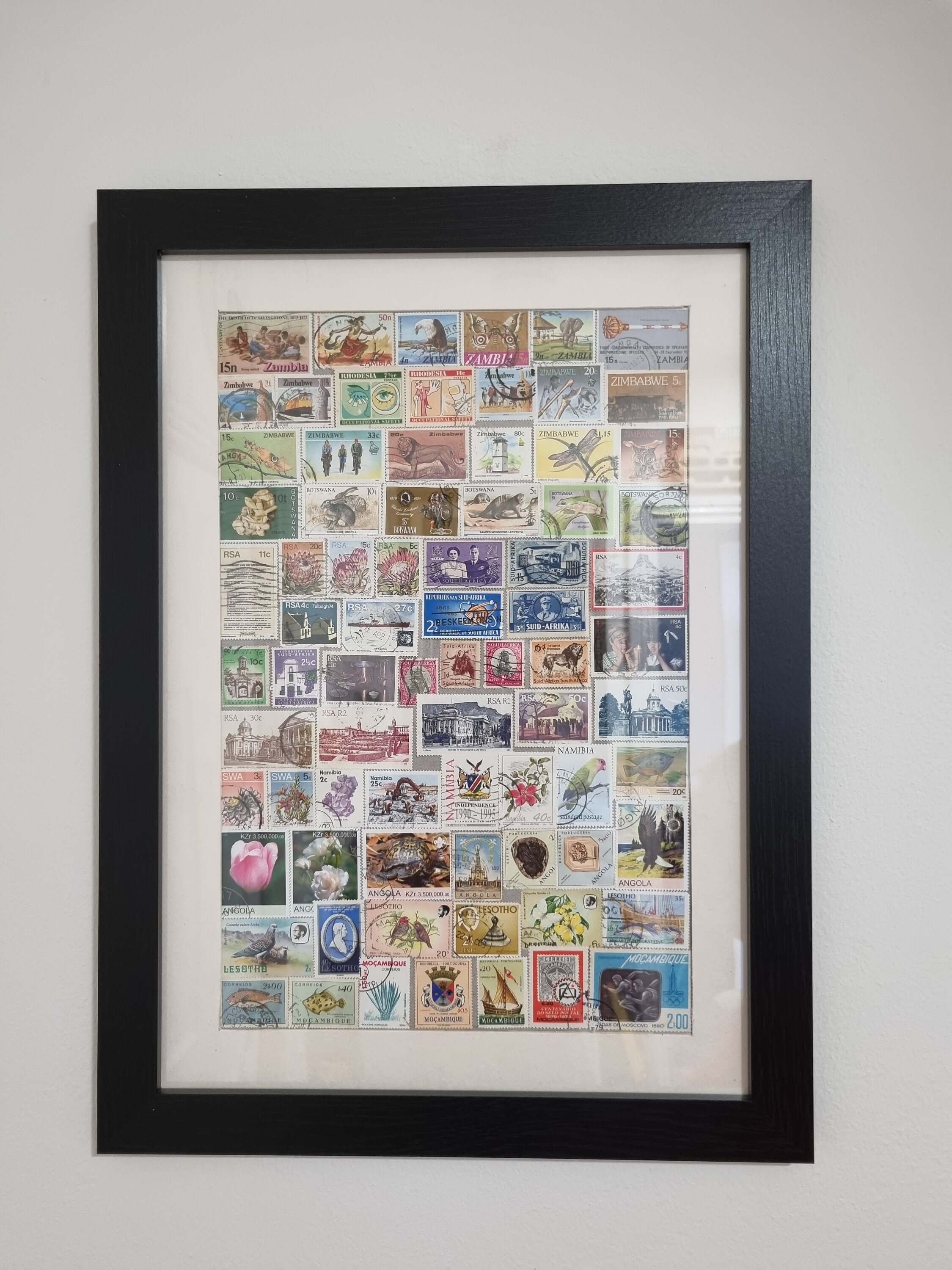 Unique gifts of Southern African countries stamp based art