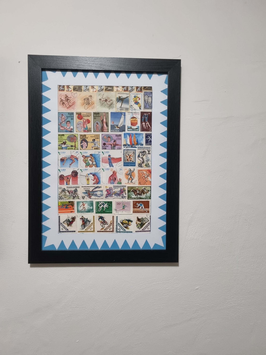 Unique gifts of Sports themed stamp based art