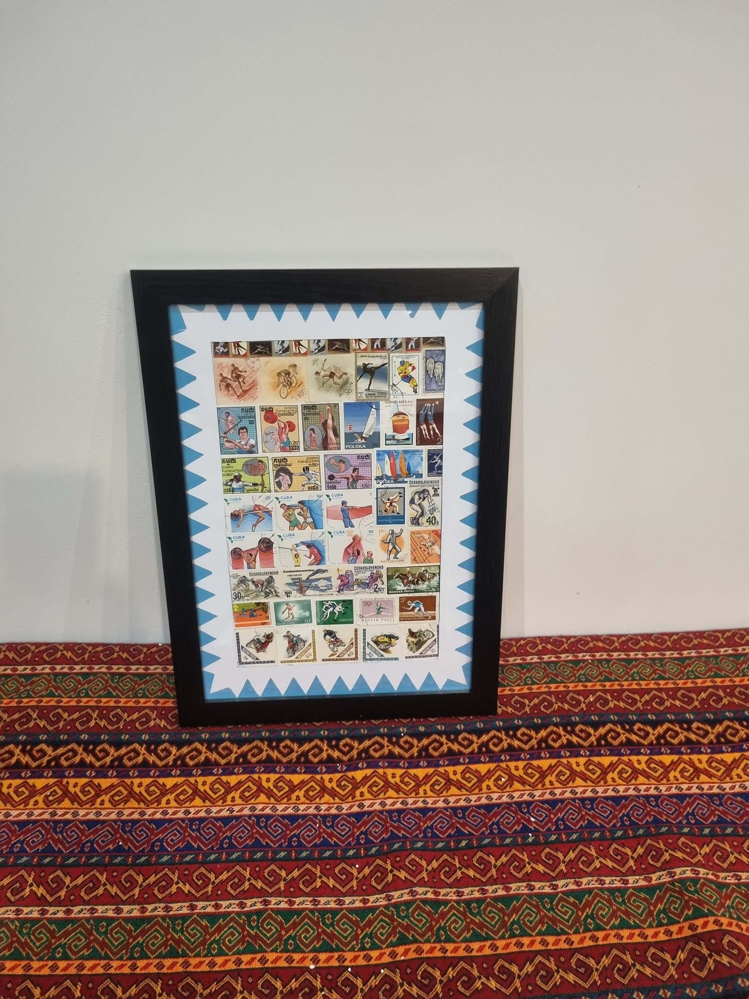 Unique gifts of Sports themed stamp based art