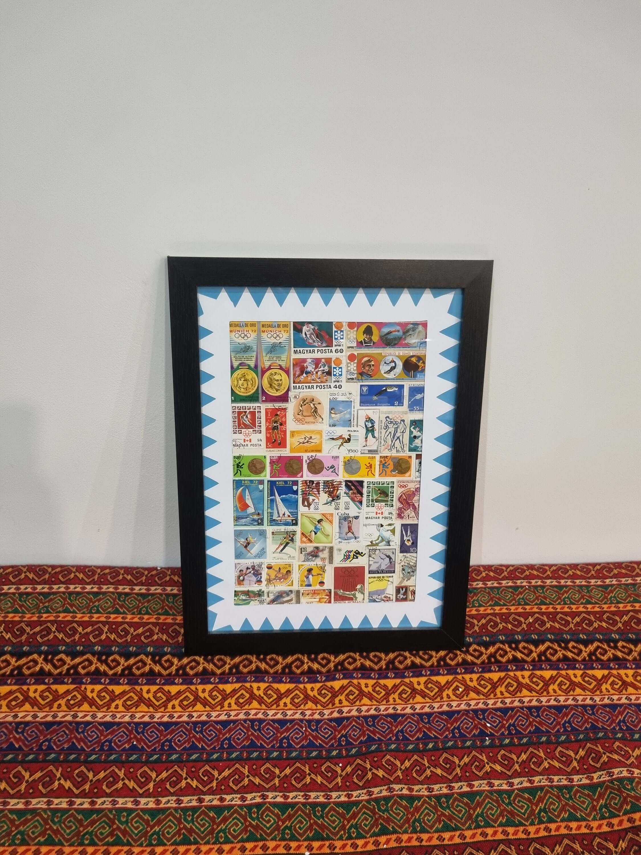 Unique gifts of Sports themed stamp based art