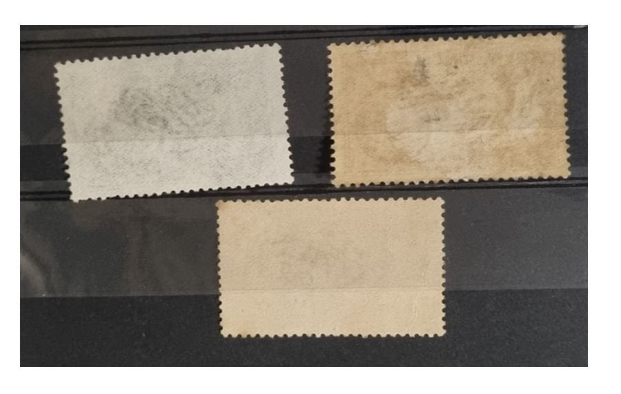 back- exquisite 1918 vintage stamp set of Seahorses 