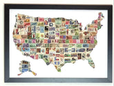 Unique gifts of USA stamp based art