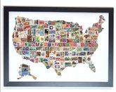 Unique gifts of USA stamp based art